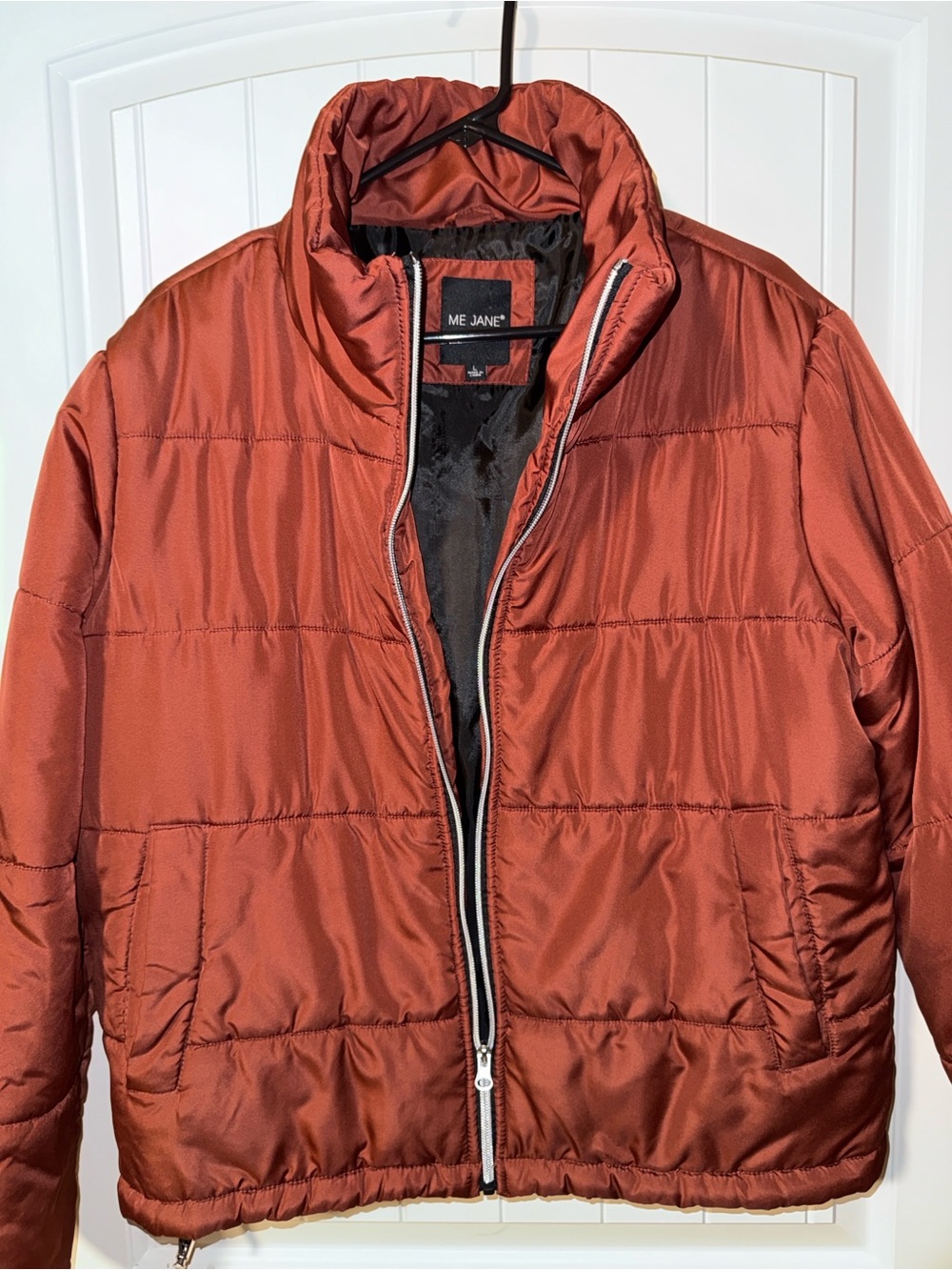 Me Jane Rust Red Quilted Puffer Jacket Womens Size Large